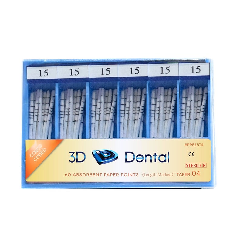 3D Endo Absorbent Paper Points, #15, Taper size 0.04, 60/Pk