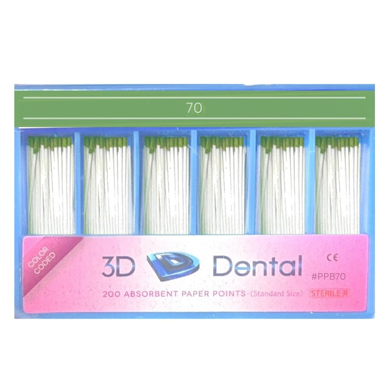 3D Endo Absorbent Paper Points, #70, 200/Pk