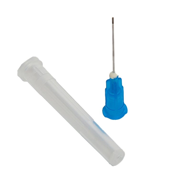 3D Endo Irrigation Needles, 23 ga, Blue, 100/Pk. Ideal for root canal procedures and periodontal