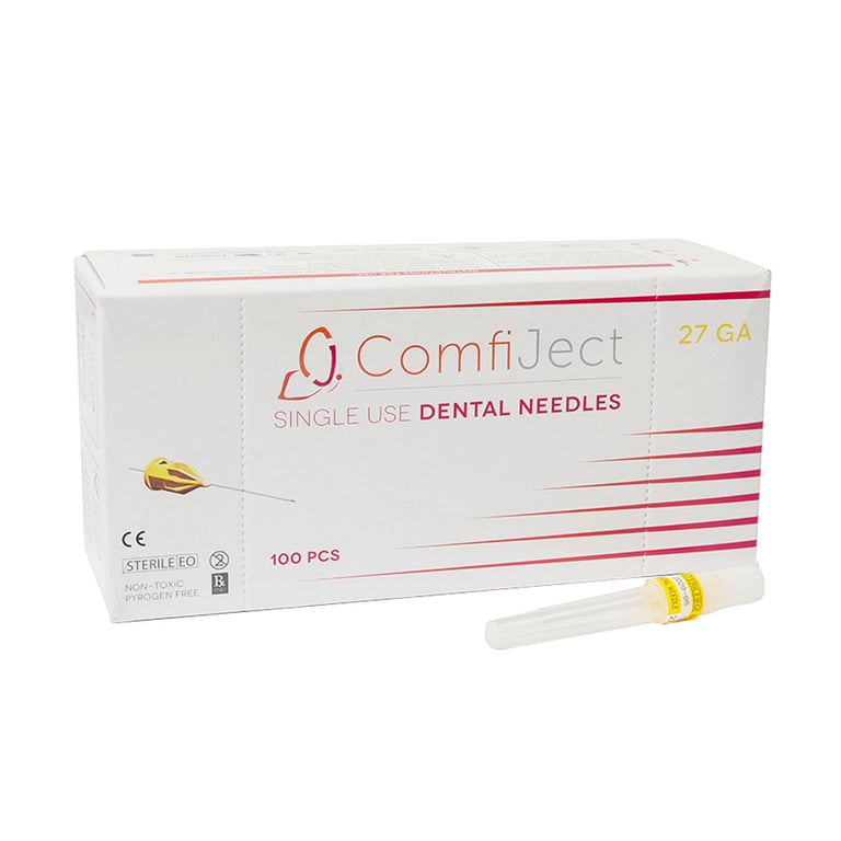 3D Endo Irrigation Needles, 27 ga, Yellow, 100/Pk. Ideal for root canal procedures and periodontal