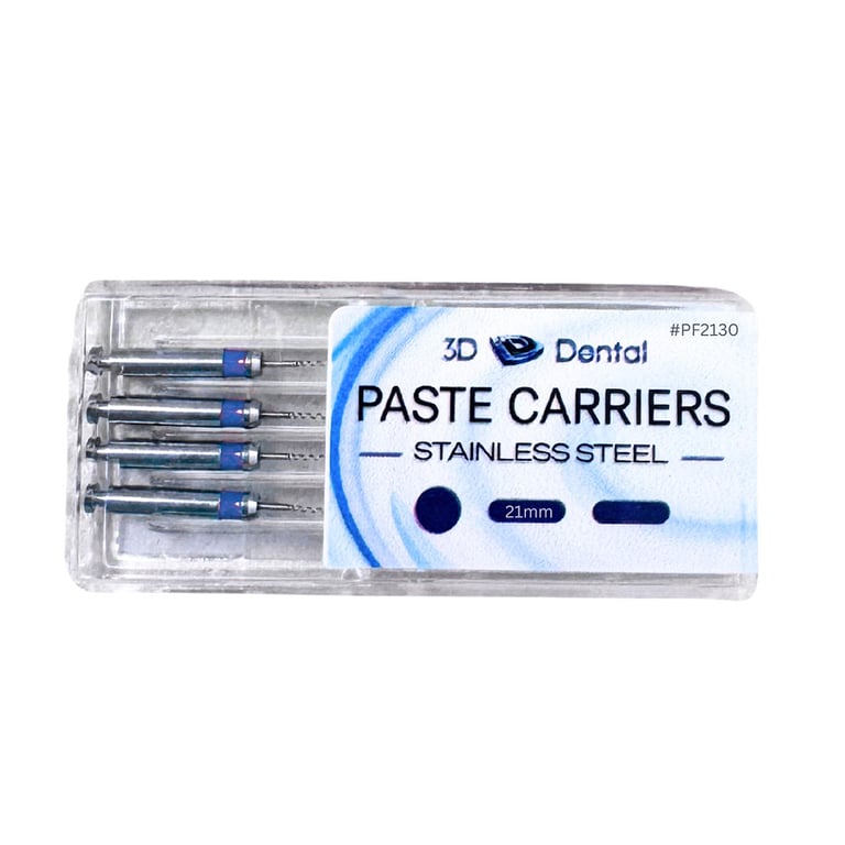 3D Endo Stainless Steel Paste Fillers, 21mm, #30, 4/Pk. Designed for efficient delivery of root