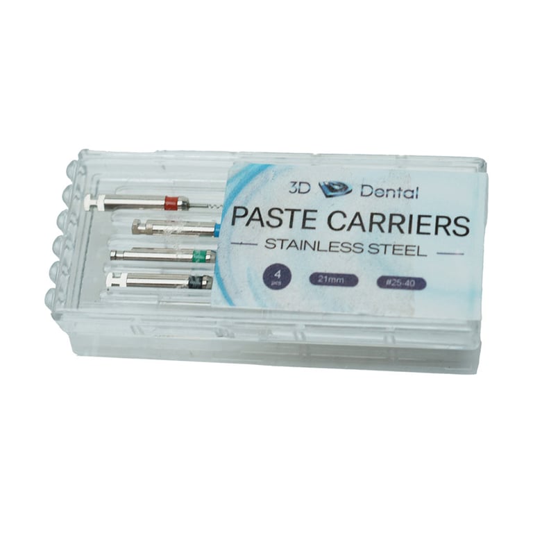 3D Endo Stainless Steel Paste Fillers, 21mm, #25-#40, 4/Pk. Designed for efficient delivery