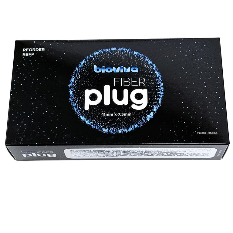 Bioviva 11mm x 7.5mm Fiber Plug, 1/Pk. Bone & Soft Tissue Grafting products are non-returnable