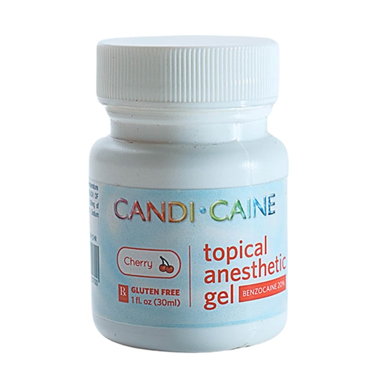 Candi-Caine Topical Benzocaine 20% Anesthetic Gel, Cherry, 1 Oz. Bottle, 1/Pk. Fast-acting gel