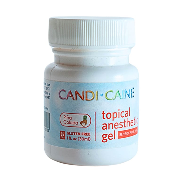 Candi-Caine Topical Benzocaine 20% Anesthetic Gel, Pina Colada, 1 Oz. Bottle, 1/Pk. Fast-acting