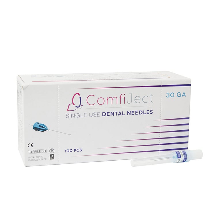 ComfiJect Premium Dental Needles, 30G x 12mm Extra Short (0.3 X 12mm), 100/Pk. Constructed