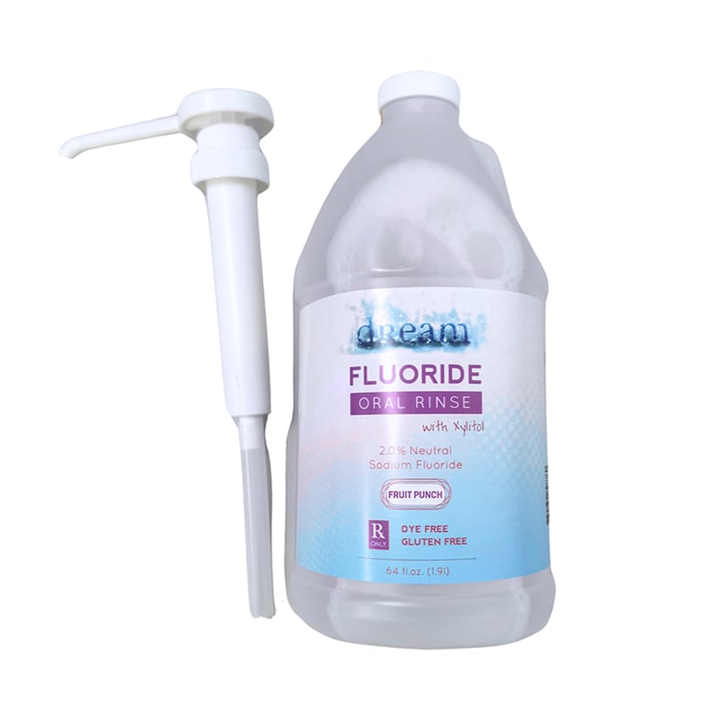 Dream Fluoride Oral Rinse, 64 oz., Fruit Punch, 1/Pk. 2% neutral sodium fluoride rinse, dye free
