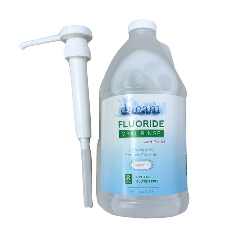 Dream Fluoride Oral Rinse, 64 oz., Mint, 1/Pk. 2% neutral sodium fluoride rinse, dye free