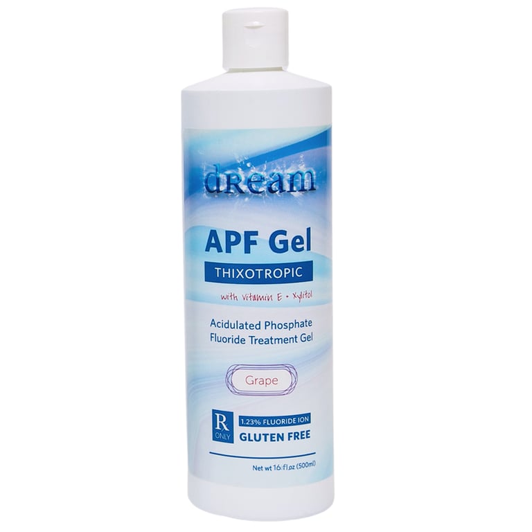 Dream 1.23% Fluoride Gel, 16 Oz., Grape, 1/Pk. Economical and fast-acting fluoride treatment. Low