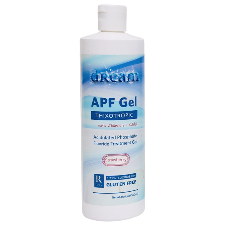 Dream 1.23% Fluoride Gel, 16 Oz., Strawberry, 1/Pk. Economical and fast-acting fluoride treatment