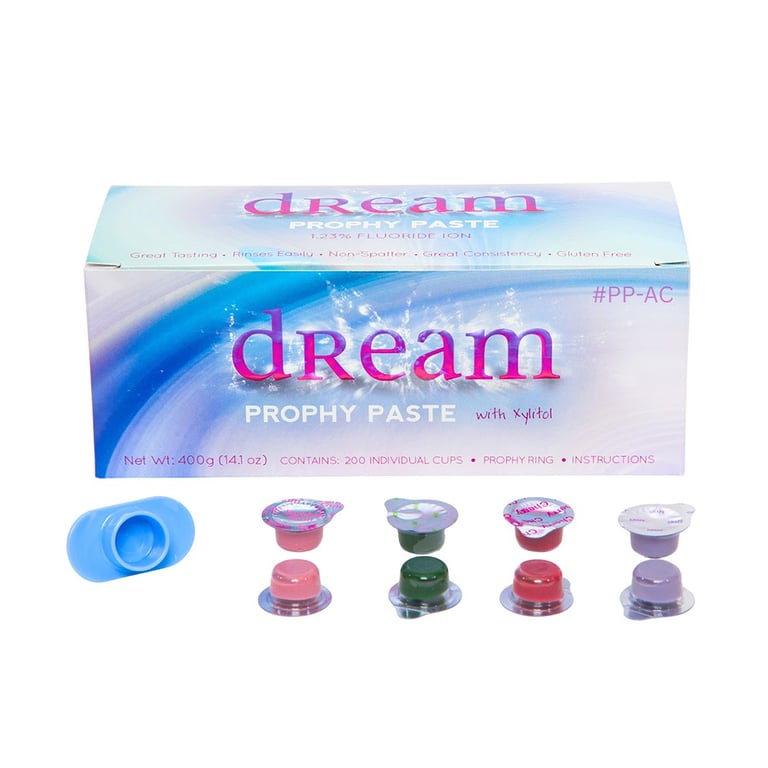Dream Prophy Paste Cups with Xylitol, Coarse Assorted, 200/Pk. Designed with a special