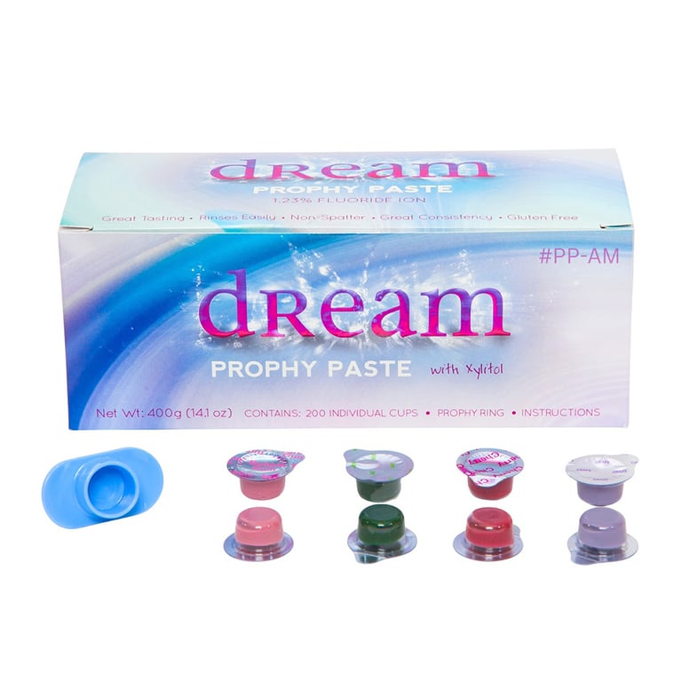 Dream Prophy Paste Cups with Xylitol, Medium Assorted, 200/Pk. Designed with a special