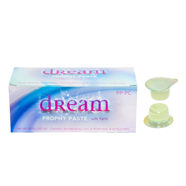 Dream Prophy Paste Cups with Xylitol, Coarse Pina colada, 200/Pk. Designed with a special