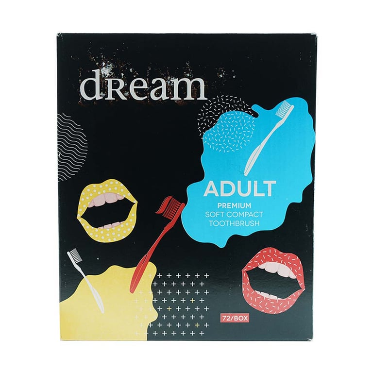 Dream Adult Compact Premium Toothbrush, Soft, 72/Pk