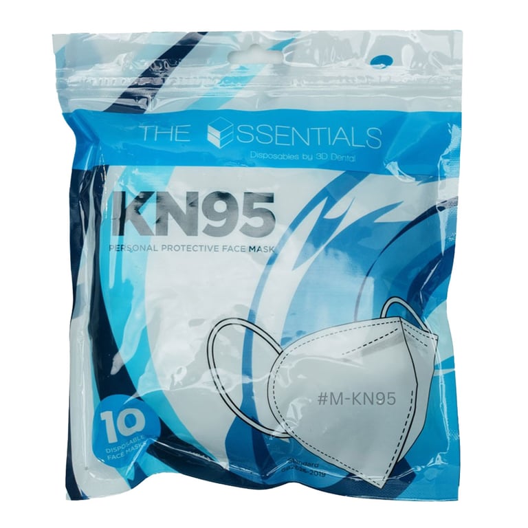 Essentials KN95 Earloop Masks, White, 10/Pk