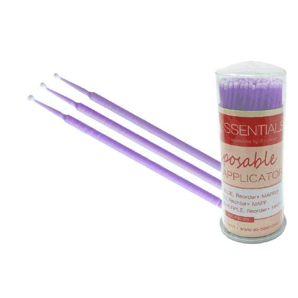 Essentials Micro Brush Applicators, Super Fine - Purple 4 x 100/Pk. Non-Linting, Non-Absorbent