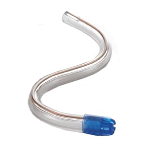 Essentials Saliva Ejectors - Clear w/Blue Tip. Bendable. 100/Box. Non-Removable, bonded tip