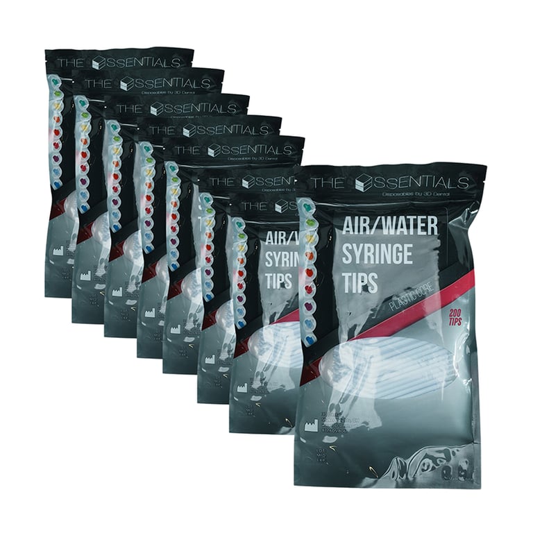 Essentials Plastic Core Air/Water, Crystal Type, White Tips, 1600/Pk. Solid construction ensures