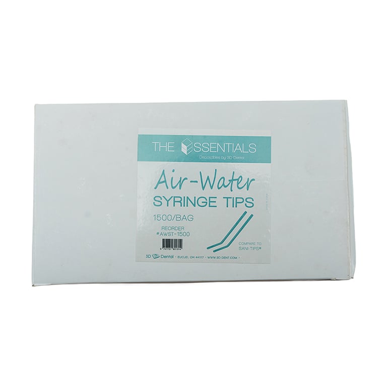 Essentials Plastic Air/Water, Sani Tip, Clear Tips, 1500/Pk. Reduces cross-contamination risk