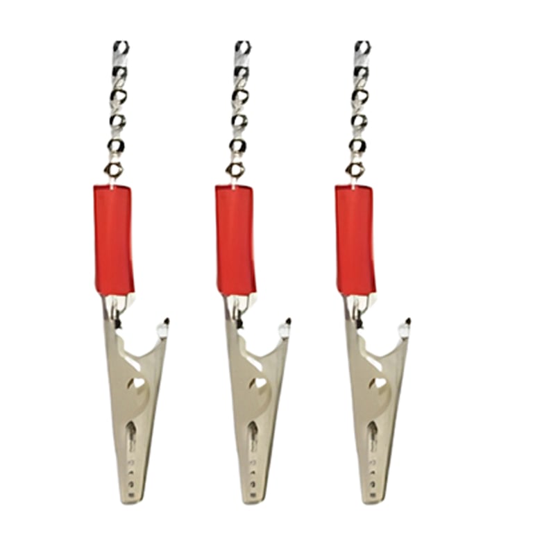 Essentials Bib Clips, Autoclavable, Red, 3/Pk. Sturdy, durable, and chrome-plated with a strong