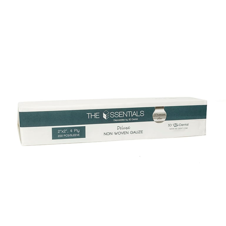 Essentials 2" x 2" 4-Ply Non-Sterile, Non-Woven Premium Gauze, 5000/Pk. Soft and absorbent, highly
