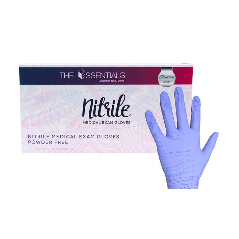 Essentials Nitrile Powder Free Gloves, Medium, Purple, 3000/Pk. 10 x 300 per box, case of 3000