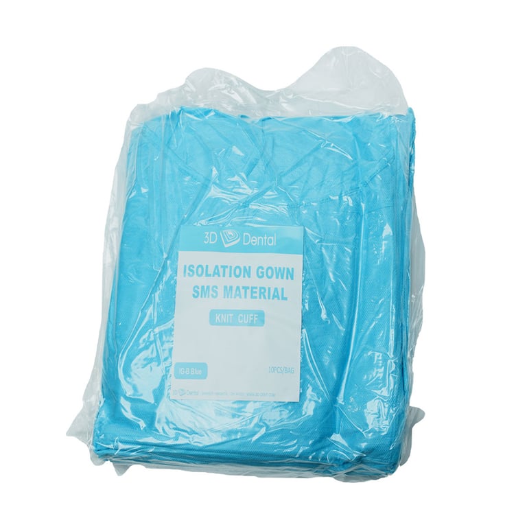 Essentials Isolation Gown, Blue, Full Length, 50/Pk. Lightweight and breathable with fluid