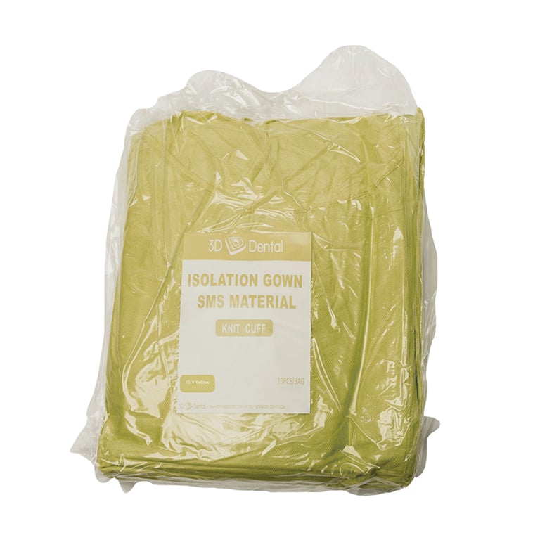 Essentials Isolation Gown, Yellow, 50/Pk. Lightweight and breathable with fluid resistance