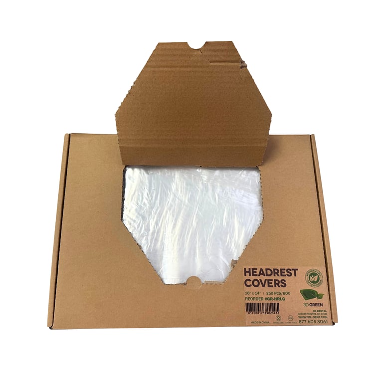 Essentials 10"X14" Biodegradable Headrest Covers, 250/Pk. Headrest covers fit all headrests. Made