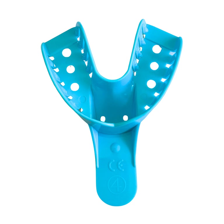 Essentials #4 Medium Lower Disposable Impression Trays, 12/Pk. Disposable, non-slip grip. Made