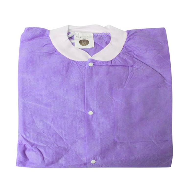 Essentials SMS Lab Jackets, Medium, Purple, 10/Pk. Made of breathable, 3-layer material with light