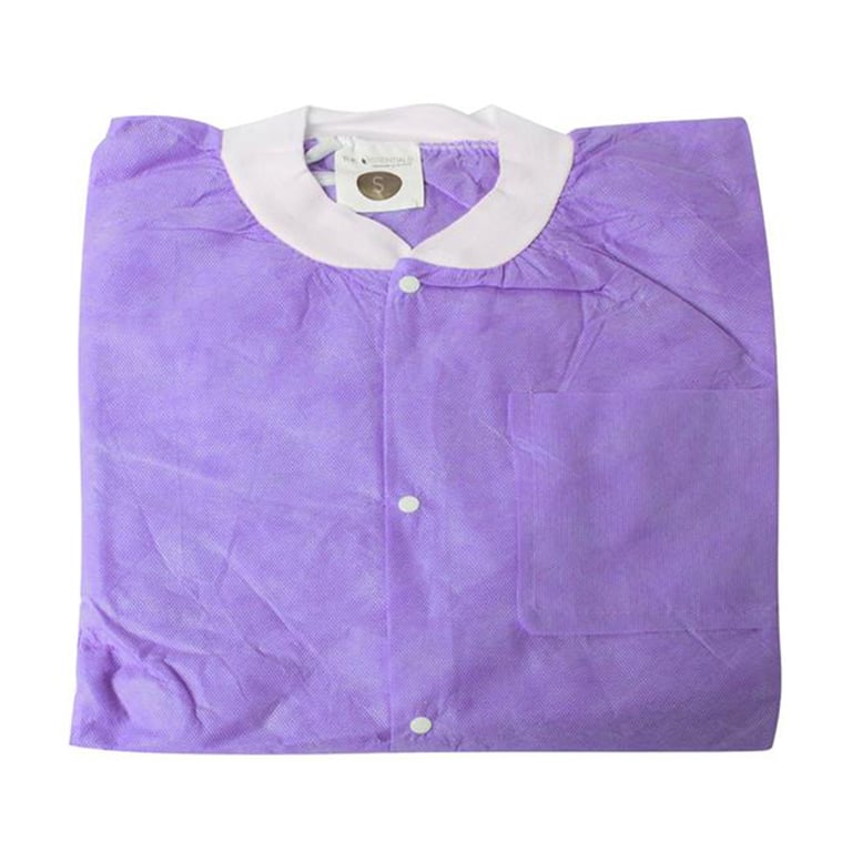 Essentials SMS Lab Jackets, Small, Purple, 10/Pk. Made of breathable, 3-layer material with light