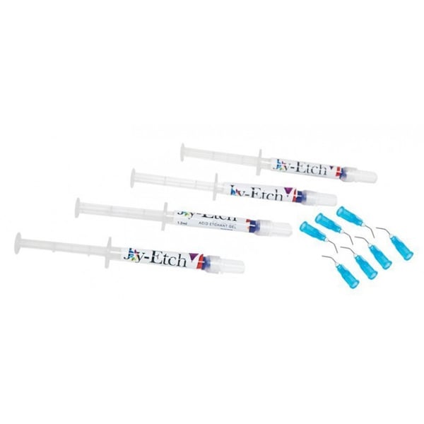 Joy-Etch 37% Phosphoric Acid Etchant Gel, 4 x 1.2 ml Syringes with 20 Tips. Stays in place