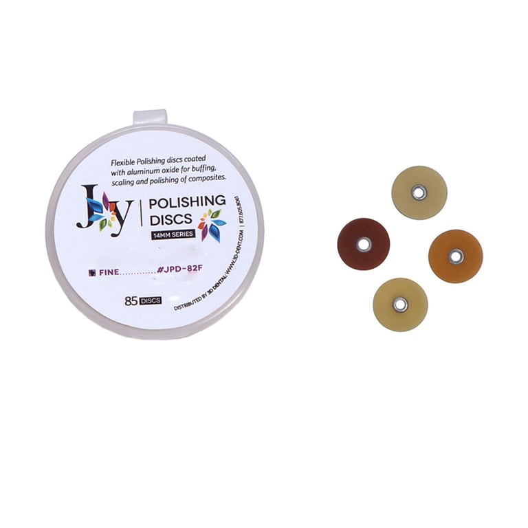Joy 14mm Polishing Disc, Fine, 85/Pk. Flexible polishing discs coated with aluminum oxide, ideal