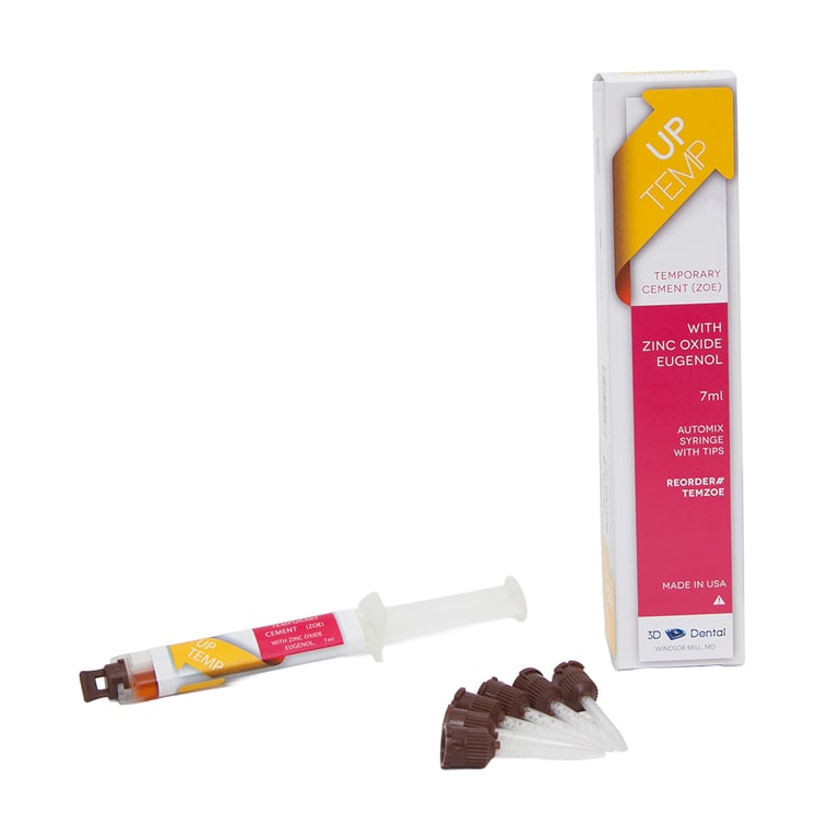Joy Uptemp Temporary Cement Automix Syringe 7 mL, 1/Pk. Eliminates the need for mixing and reduces
