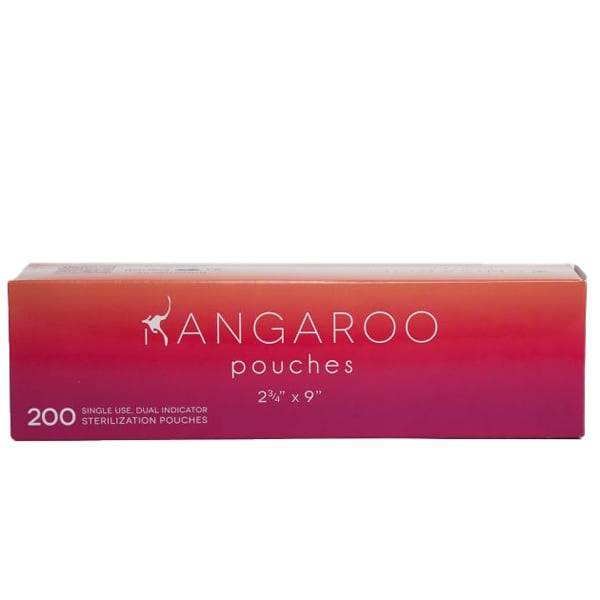 Kangaroo 2.75" x 9" Self-Sealing Sterilization Pouches, 200/bx. Internal and external indicators