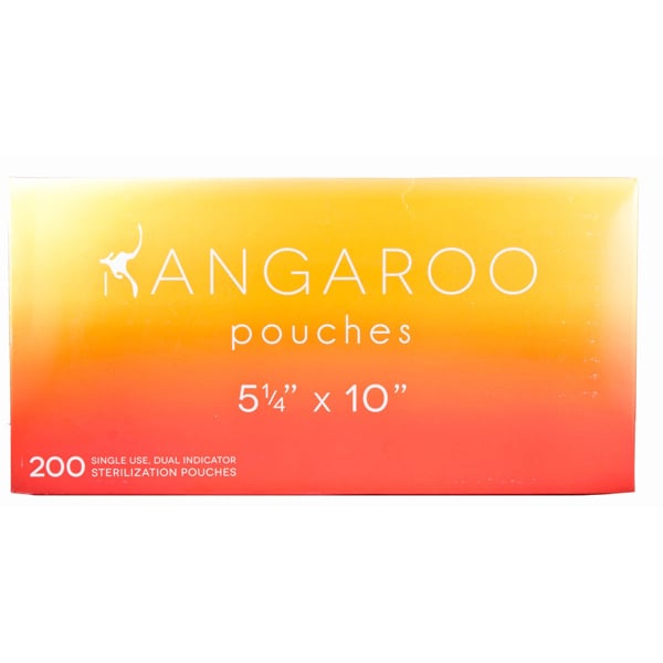 Kangaroo 5.25" x 10" Self-Sealing Sterilization Pouches, 200/bx. Internal and external indicators