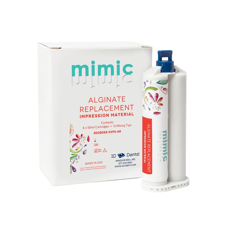 Mimic Alginate Replacement, 50 mL Cartridges, 6/Pk. Delivers exceptional accuracy and reliable