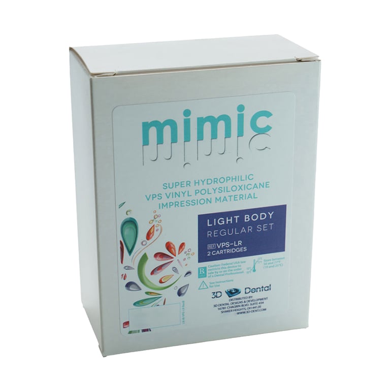 Mimic VPS Impression Material, Light Body, Regular Set, 50ml Cartridge, 2/Pk. Offers excellent
