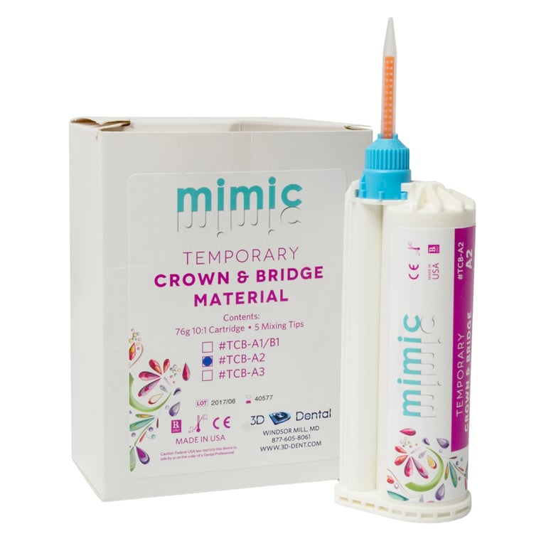 Mimic Bis-Acryl Temporary Crown & Bridge Material w/Mixing Tips, 10:1, A2, 76g, 1/Pk. Generates