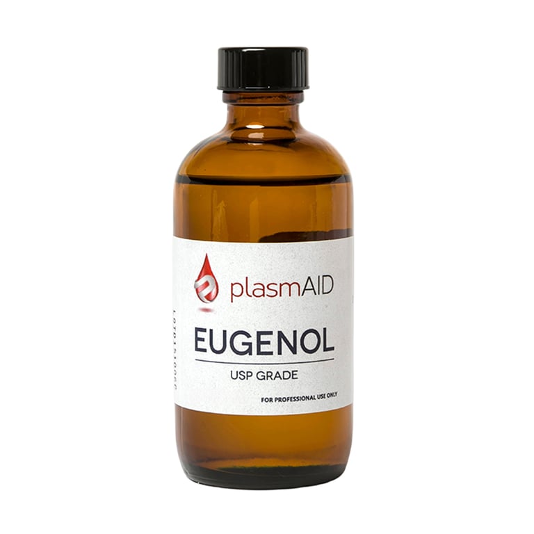 PlasmAid Eugenol, 1 oz, 1/Pk. Used in many restorative, endodontic, and prosthodontic procedures