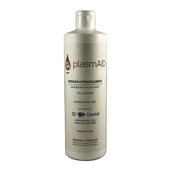 PlasmAid Sodium Hypochlorite 6% Solution, 17 oz. Bottle. Aqueous, used for irrigation, debridement