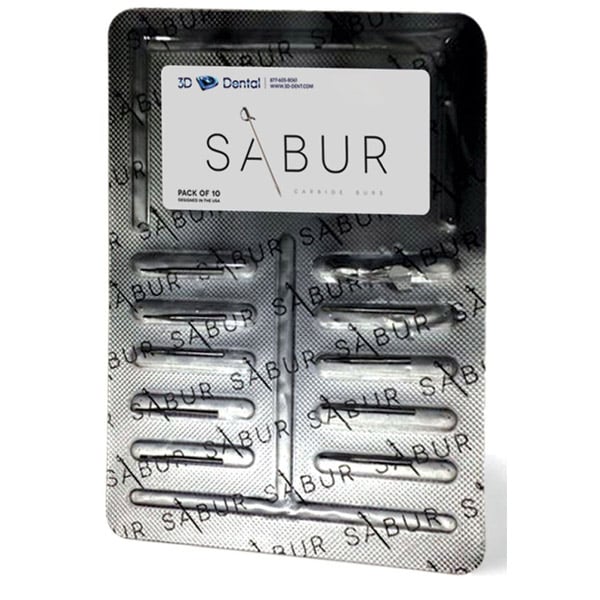 Sabur RA #6 Round Carbide Bur for Slow Speed Latch, 10/Pk