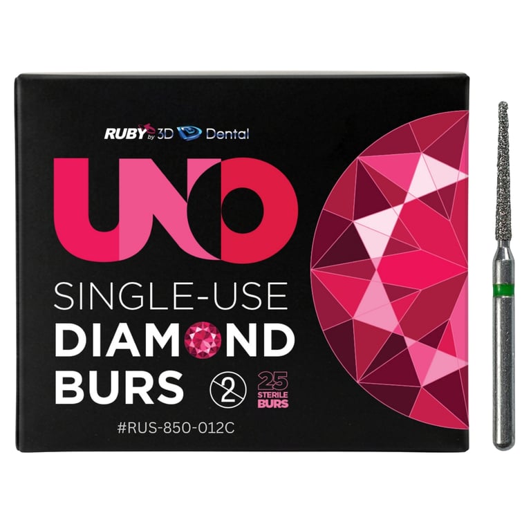 Sabur Ruby Single Use FG #850.012 Coarse Round End Taper Diamond Bur, Sterile, 25/Pk. Offers