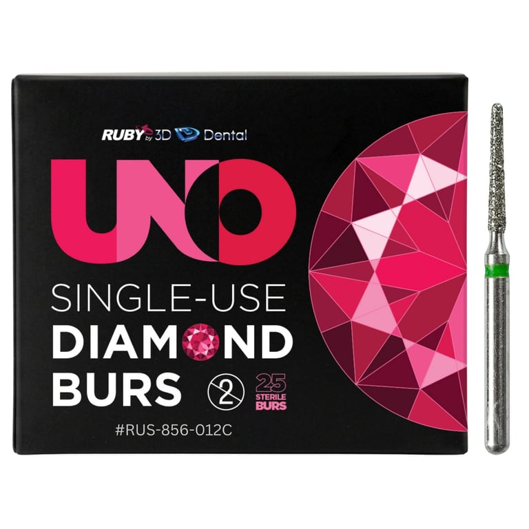 Sabur Ruby Single Use FG #856.012 Coarse Round End Taper Diamond Bur, Sterile, 25/Pk. Offers