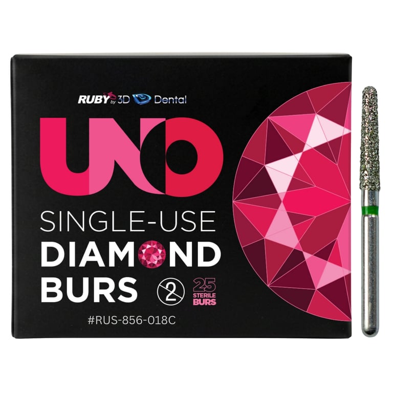 Sabur Ruby Single Use FG #856.018 Coarse Round End Taper Diamond Bur, Sterile, 25/Pk. Offers