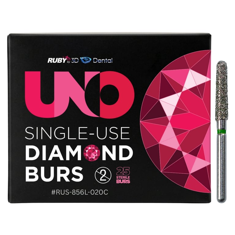 Sabur Ruby Single Use FG #856L.020 Coarse Round End Taper Diamond Bur, Sterile, 25/Pk. Offers