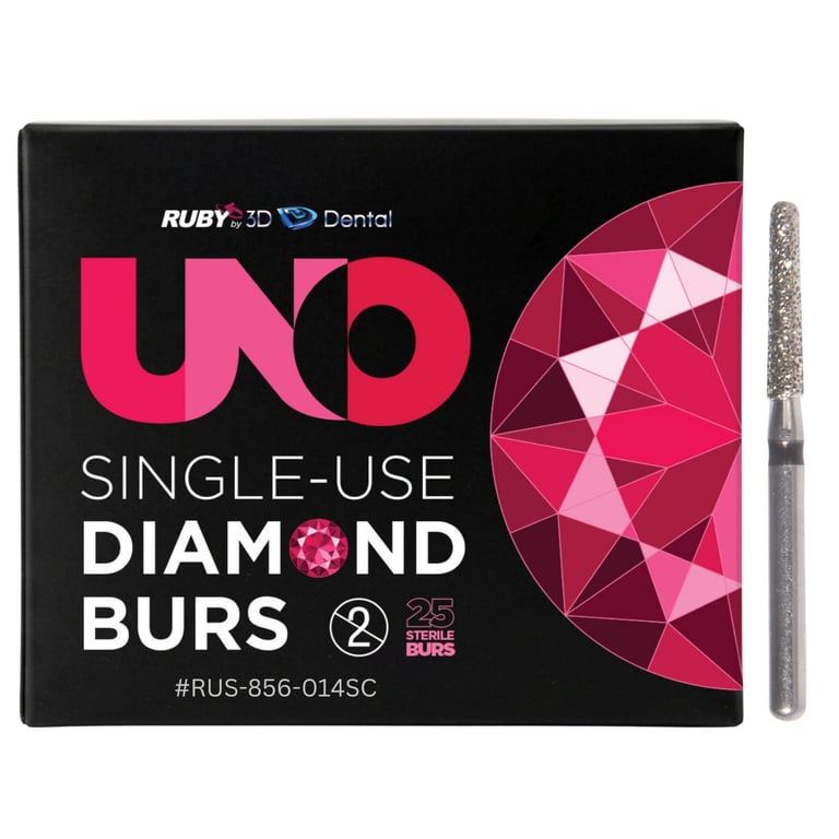 Sabur Ruby Single Use FG #856.014 Super Coarse Round End Taper Diamond Bur, Sterile, 25/Pk. Offers