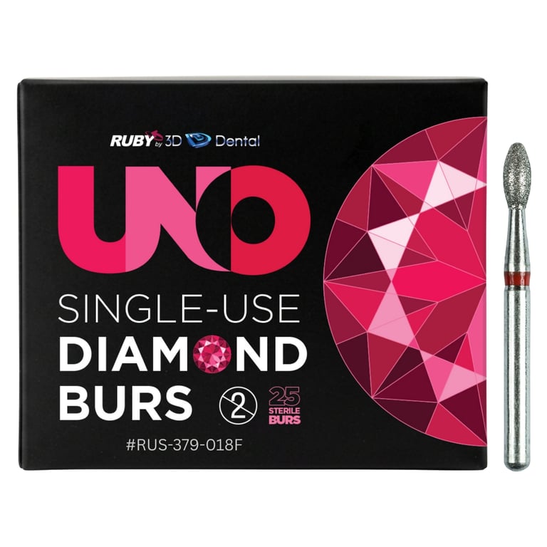 Sabur Ruby Single Use FG #379.018 Fine Football Diamond Bur, Sterile, 25/Pk. Offers a completely