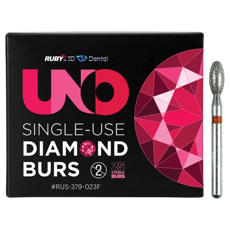 Sabur Ruby Single Use FG #379.023 Fine Football Diamond Bur, Sterile, 25/Pk. Offers a completely